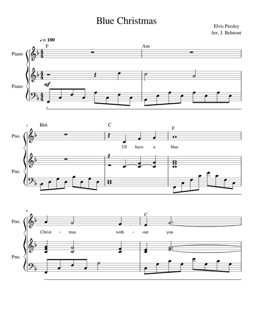 Blue Christmas (in F)