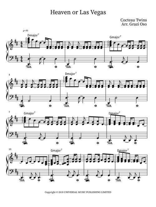 Heaven Or Las Vegas (Arr. Grazi Oso) - Cocteau Twins (Piano Solo)