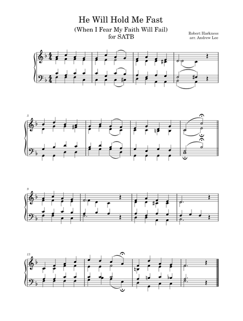 [SATB] He Will Hold Me Fast (When I Fear My Faith Will Fail)