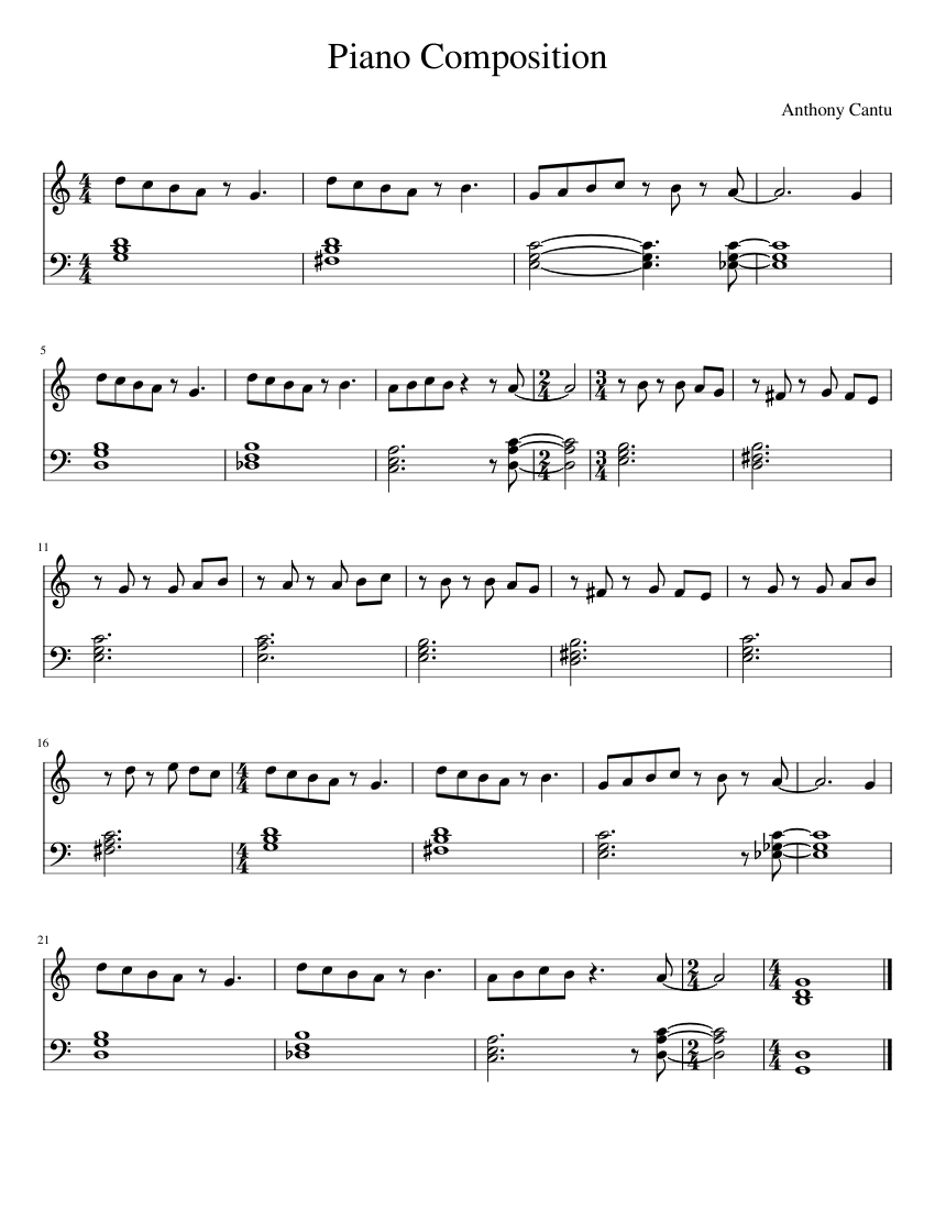 Piano composition Sheet music for Piano (Solo) Easy | Musescore.com