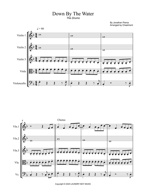 Down By The Water (Arr. chaelmont) - The Drums (String Quartet)