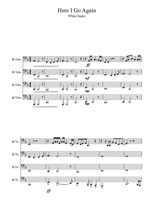 Here I Go Again - Whitesnake (Tuba Quartet)