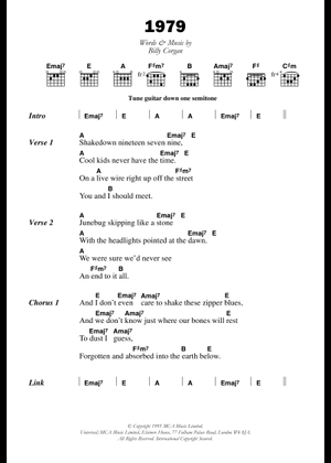 Play Official version of 1979 Sheet Music by The Smashing Pumpkins