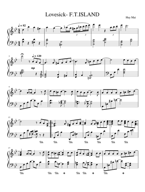 Lovesick - F.T.ISLAND (Piano cover)