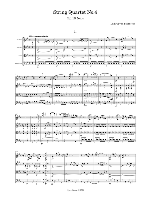 String Quartet No.4, Op.18 No.4 – Ludwig van Beethoven