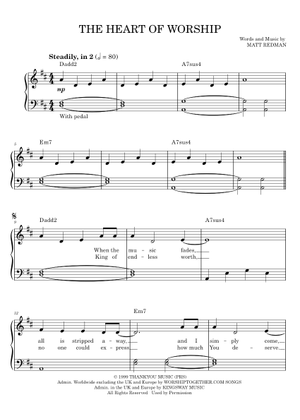 The Heart of Worship Sheet Music for Piano (Solo) easy | MuseScore.com