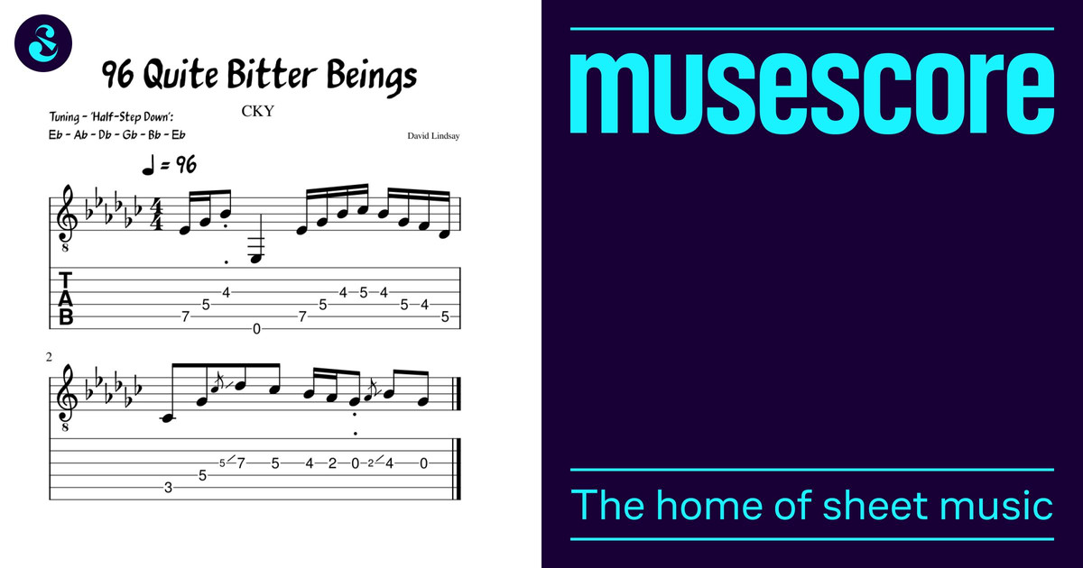 96 Quite Bitter Beings - CKY Sheet Music and Tab for Guitar (Solo ...