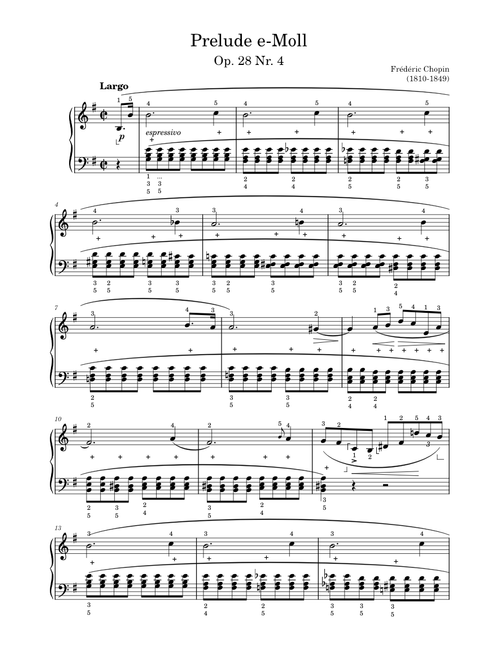 Prelude Op. 28 Nr. 4 – Frédéric Chopin [with fingering]