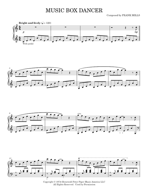 Music box dancer - Frank Mills (Piano Solo)