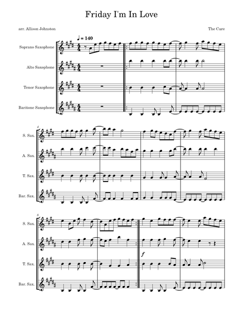 Friday I'm In Love – The Cure SATB