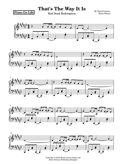 That's The Way It Is (Arr. Piano Go Life) - Daniel Lanois (Piano Solo)