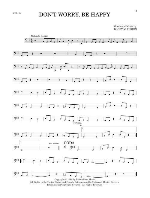 Don't Worry, Be Happy - Bobby McFerrin (Cello Solo)