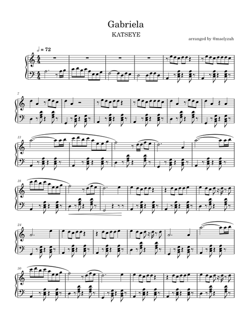 Gabriela – Katseye (Piano)