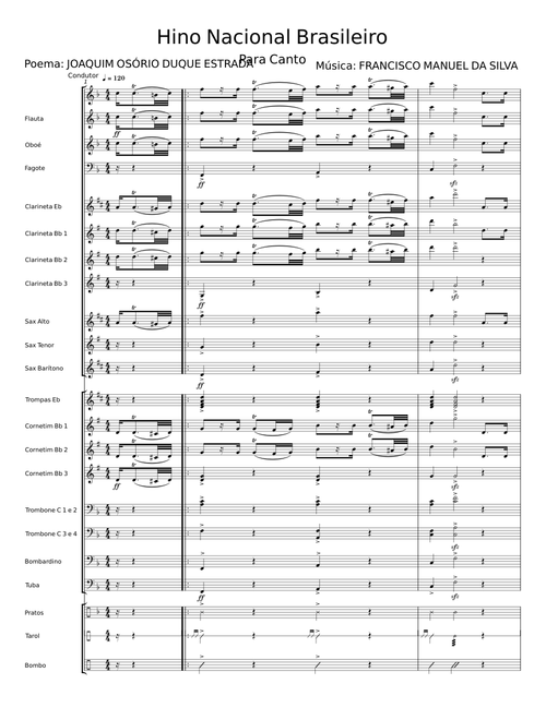 Hino Nacional Brasileiro - Joaquim Osório Duque Estrada;Francisco Manoel da Silva