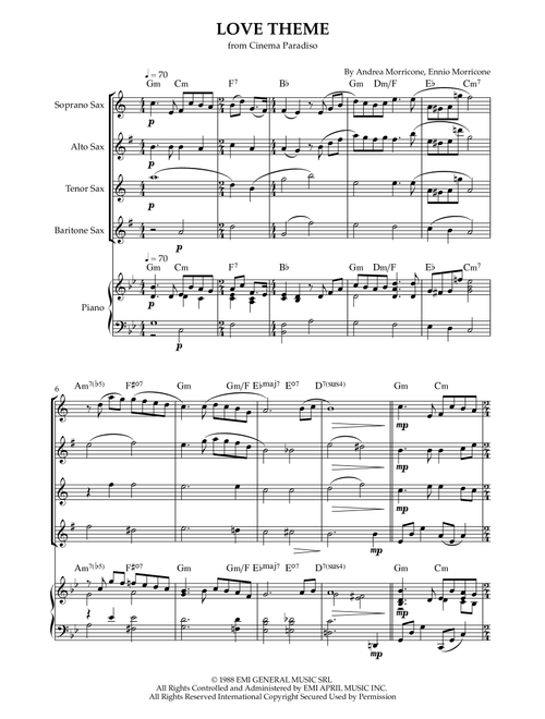 Love Theme (tema D'amore) (Arr. Karen Gueiros) - Andrea Morricone, Ennio Morricone (Small Ensemble)