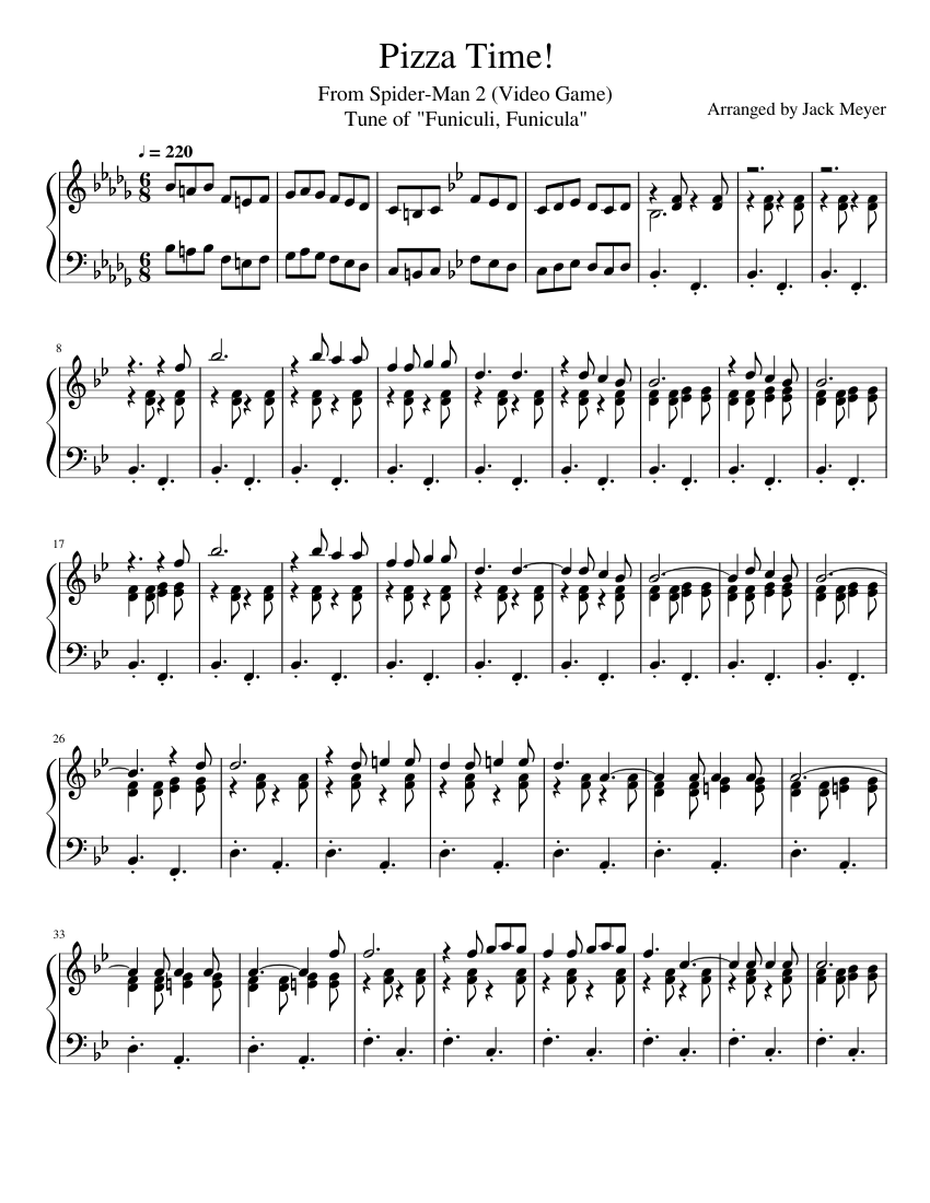 Pizza Time! Sheet music for Piano (Solo)