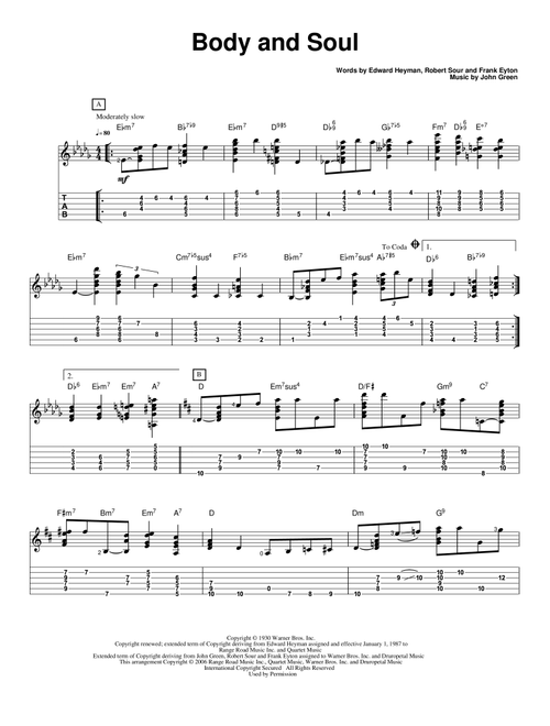Body and Soul - Tony Bennett & Amy Winehouse (Solo Guitar)