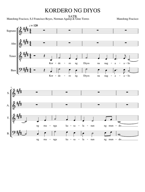 KORDERO NG DIYOS SATB