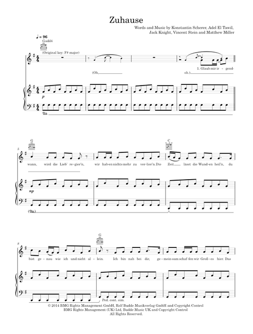 Zuhause - Adel Tawil (Piano-Voice-Guitar)