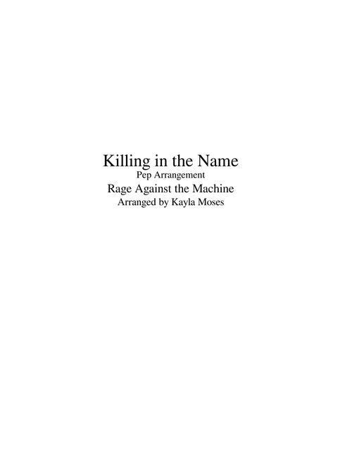 Killing In The Name- Rage Against The Machine