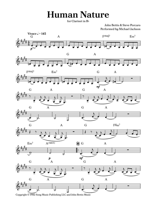 Human Nature (Arr. Caio Costa) - Michael Jackson (Clarinet Solo)
