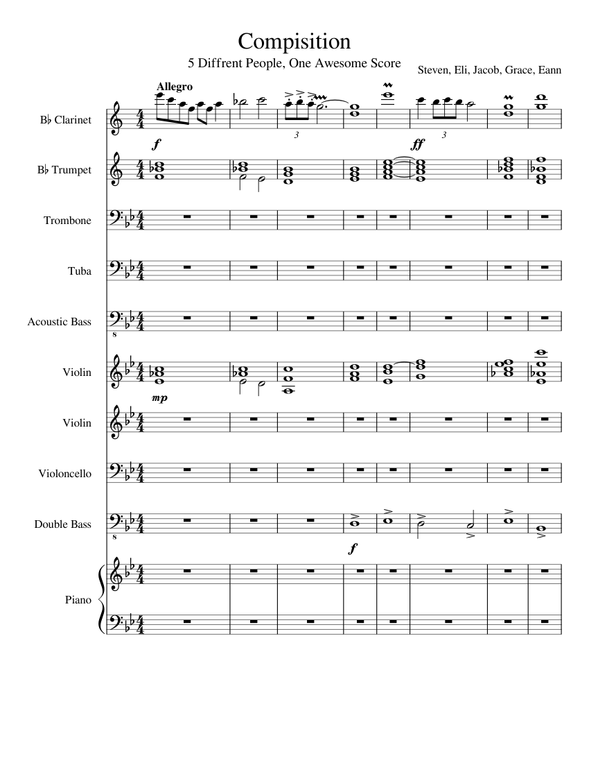 2014 meme Sheet music for Piano, Trombone, Tuba, in bflat