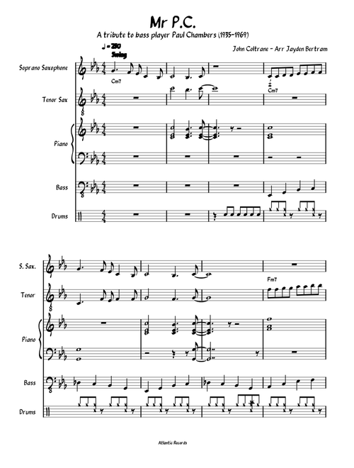 Mr P.C - John Coltrane - Arr Jayden