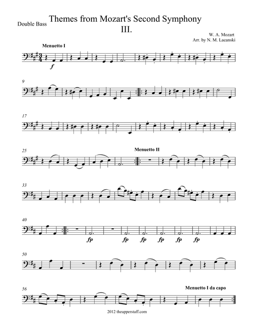 Themes from Mozart's Second Symphony Third Movement (Arr. Nick Lacanski) - Mozart, W. A. (Orchestra)