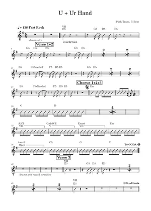 Ur Note Music Example Play Official version of U and ur hand Sheet Music by P!nk for Piano ...
