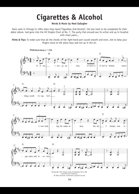 cigarettes and alcohol tab pdf Free Cigarettes And Alcohol by Oasis sheet music