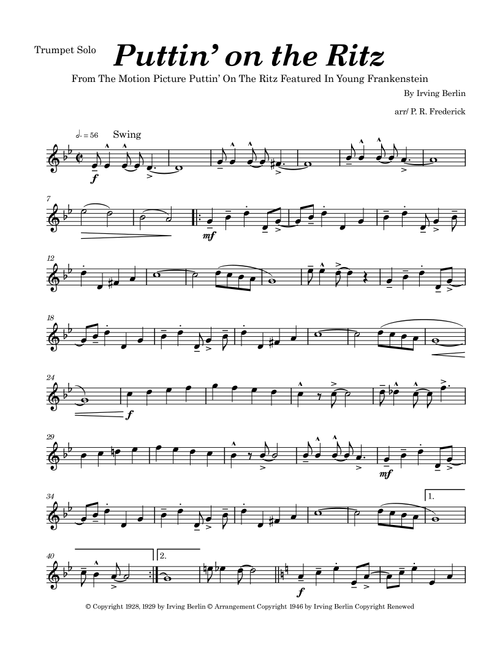 Puttin' On The Ritz (Arr. P. R. Frederick) - Taco (Trumpet Solo)