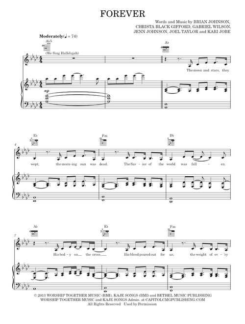 Forever - Kari Jobe (Piano-Vocal-Guitar)