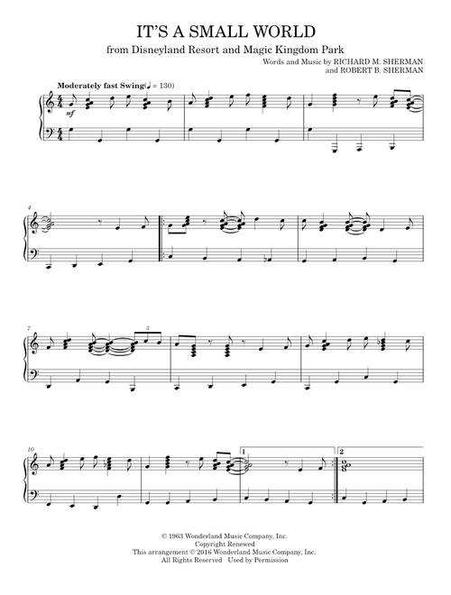 It's A Small World [Jazz version] - Richard & Robert Sherman, Richard M. Sherman (Piano Solo)