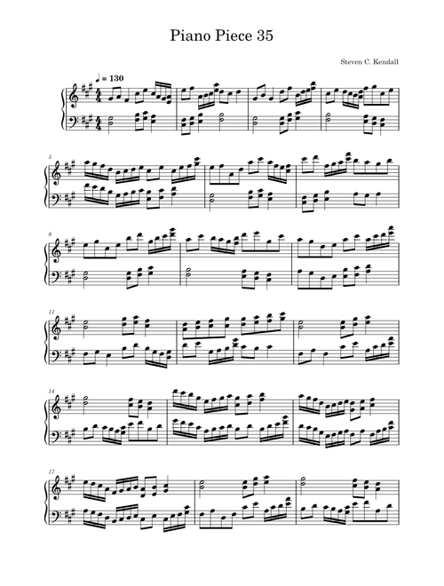 Piano Piece 35 – Steven C. Kendall