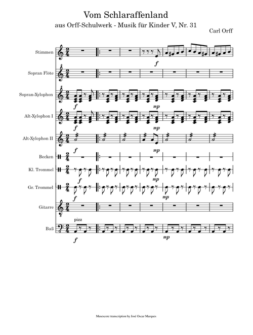 Carl Orff: Vom Schlaraffenland