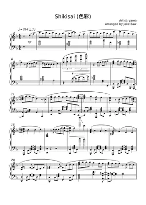 Shikiori no Hane - 四季折の羽 Piano Sheet music for Piano Shikiori no Hane - 四季折の羽 Piano Sheet music for Piano