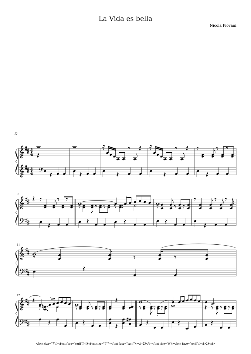 Construir sobre Planta de semillero apoyo La vida es bella Sheet music for Piano (Solo) | Musescore.com Construir sobre Planta de semillero apoyo La vida es bella Sheet music for Piano (Solo) | Musescore.com