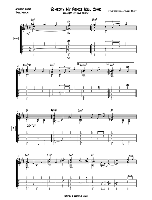 Someday My Prince Will Come (Arr. David Niskin) - Larry Morey, Frank Churchill (Solo Guitar)