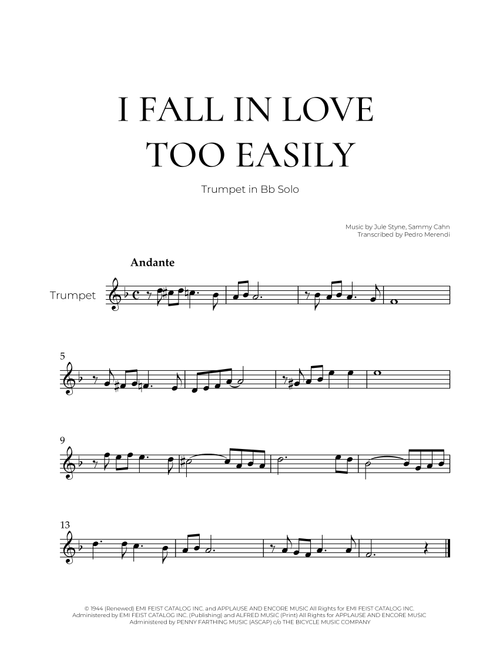 I Fall In Love Too Easily (Arr. Pedro Merendi) - Chet Baker (Trumpet Solo)