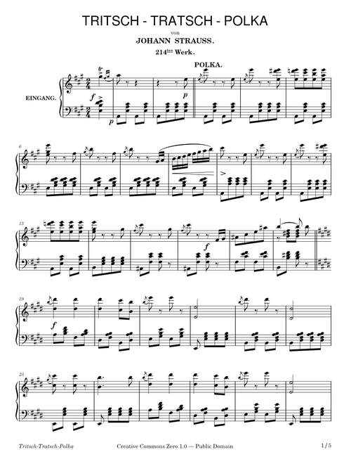Tritsch-Tratsch-Polka Op. 214 – Johann Strauss II – 1859