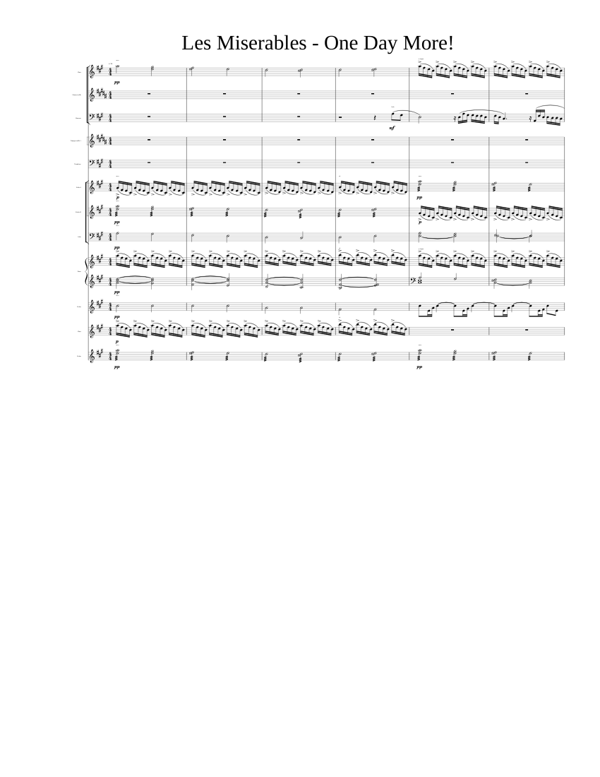 Les Miserables One Day More Instrumental 1 Sheet Music for Piano ...