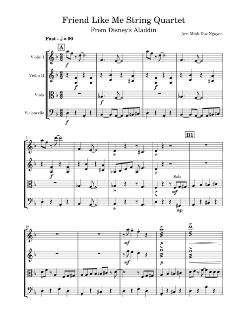 Friend Like Me String Quartet (Full version)