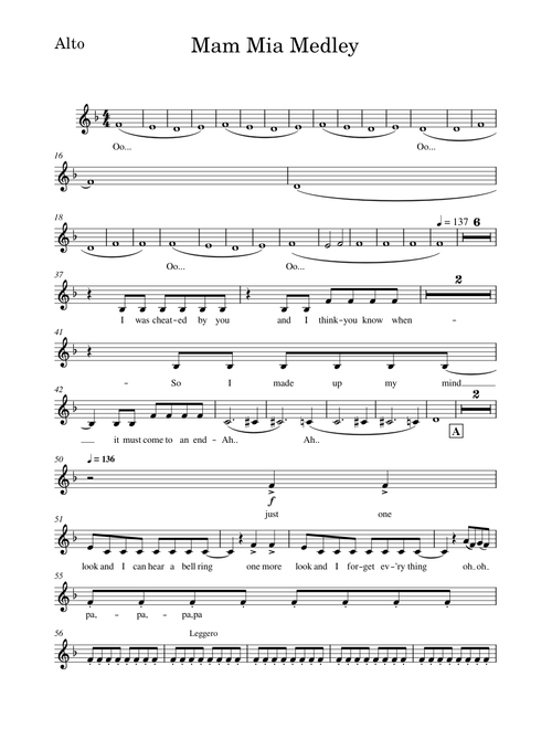 Mama mia Medley Alto-Alto