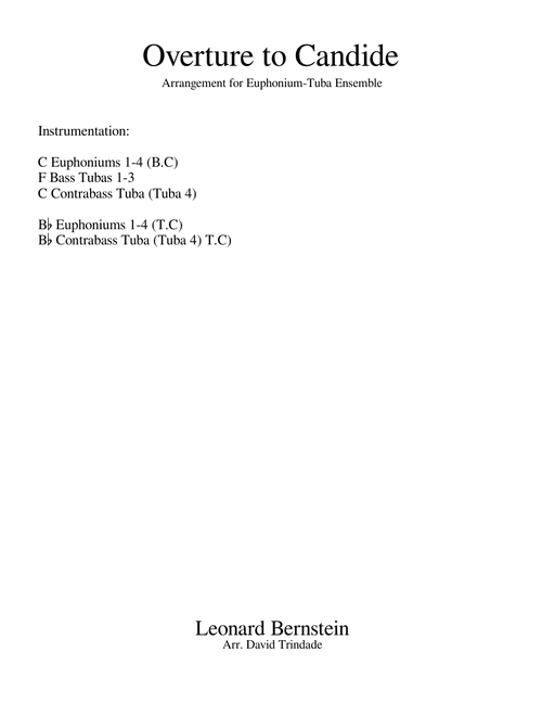 Overture to Candide – Leonard Bernstein for Euphonium-Tuba Ensemble