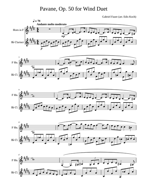 Pavane, Op.50 – Gabriel Fauré for Wind Duet