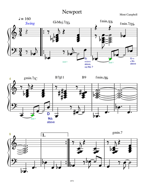 Newport chord progression by Mont Campbell of Egg