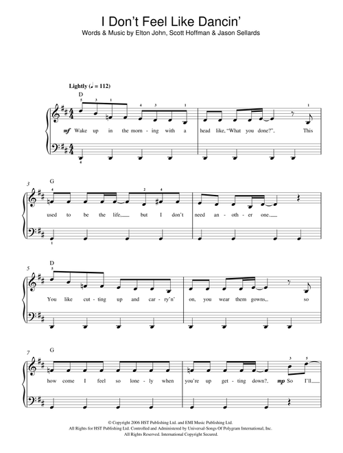 I Don't Feel Like Dancin' - Scissor Sisters (Beginner Piano (Abridged))