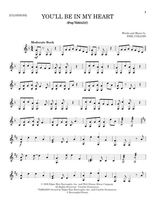 You'll Be In My Heart (from Tarzan) - Phil Collins (Xylophone Solo)