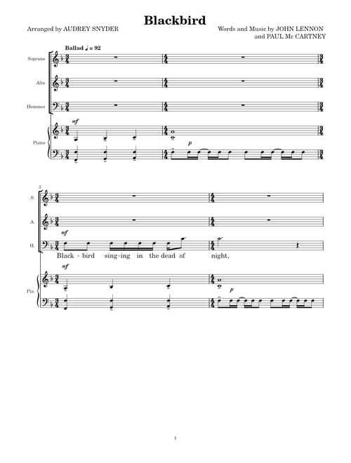 Blackbird – John Lennon and Paul Mc Cartney