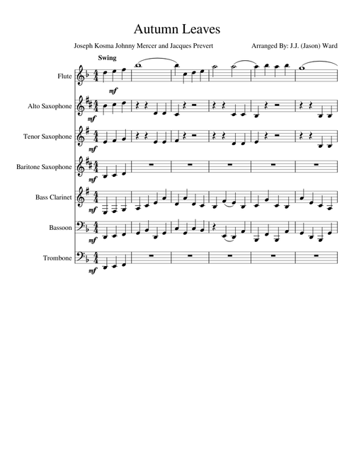 Autumn Leaves (for smaller band)